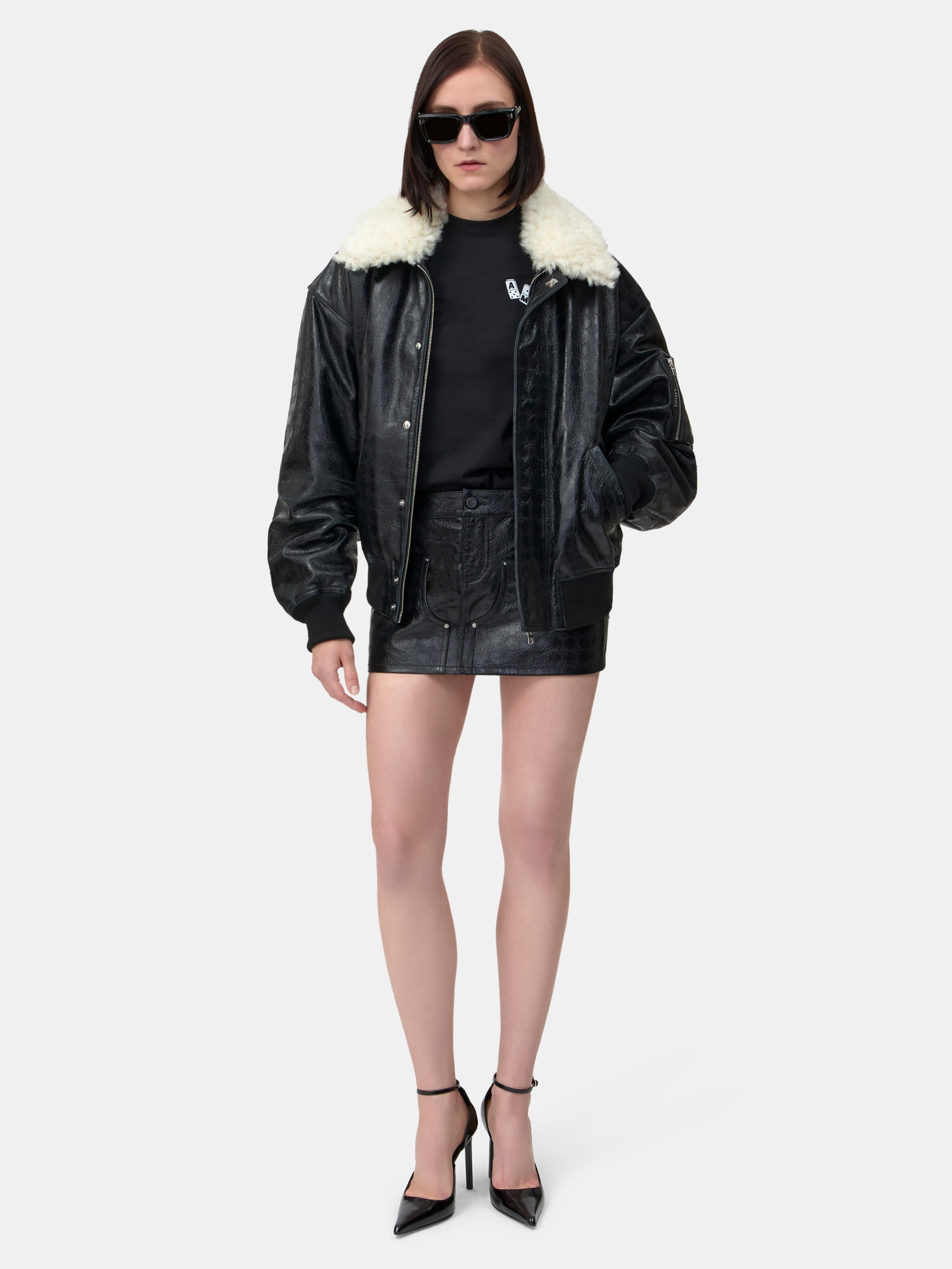 WOMEN - WOMEN'S MA QUAD LEATHER SKIRT - Black