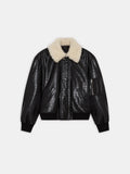 WOMEN - WOMEN'S MA QUAD LEATHER BOMBER JACKET - Black