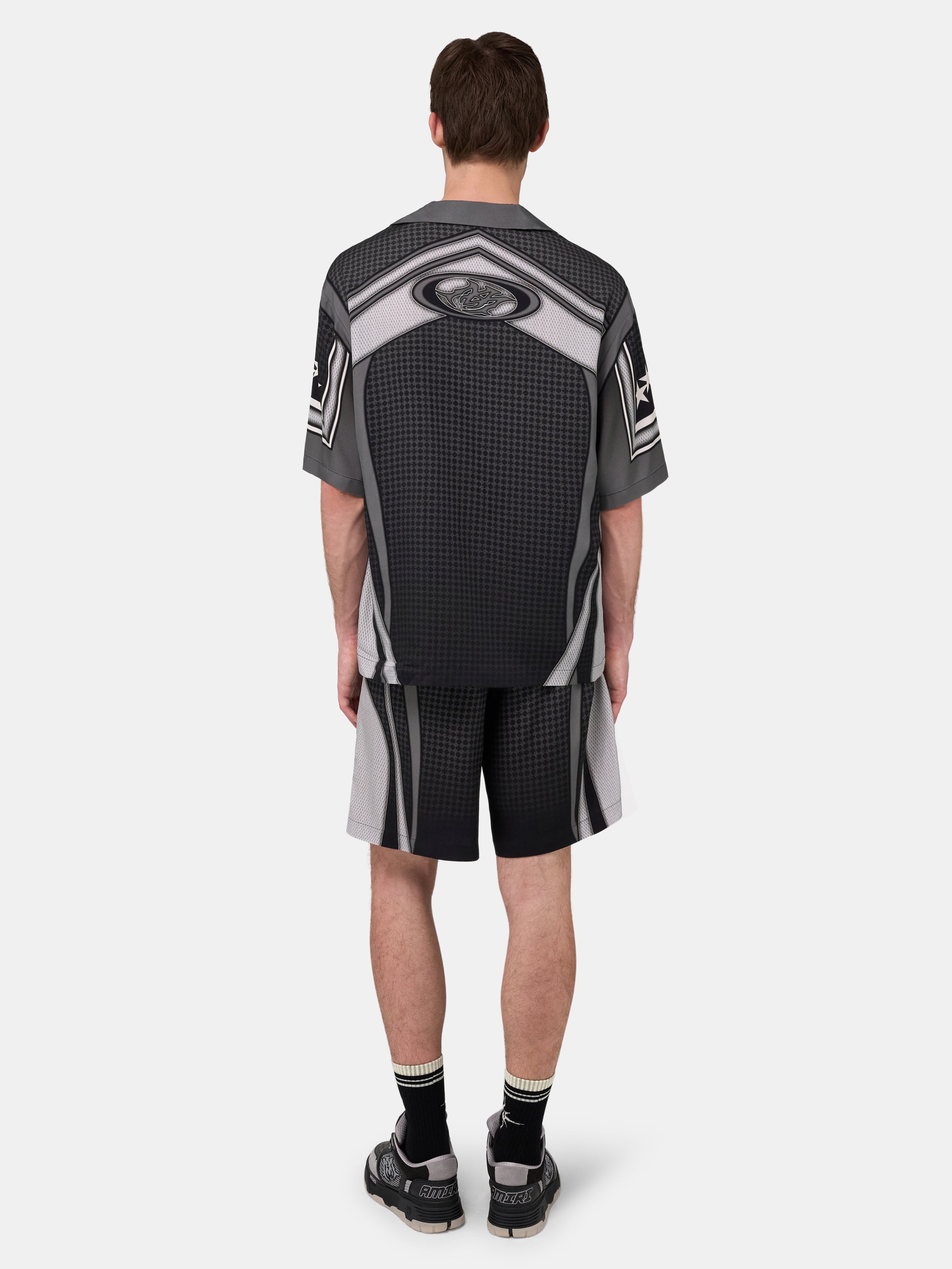 SPORT PANEL OVERSIZED CAMP SHIRT - Black