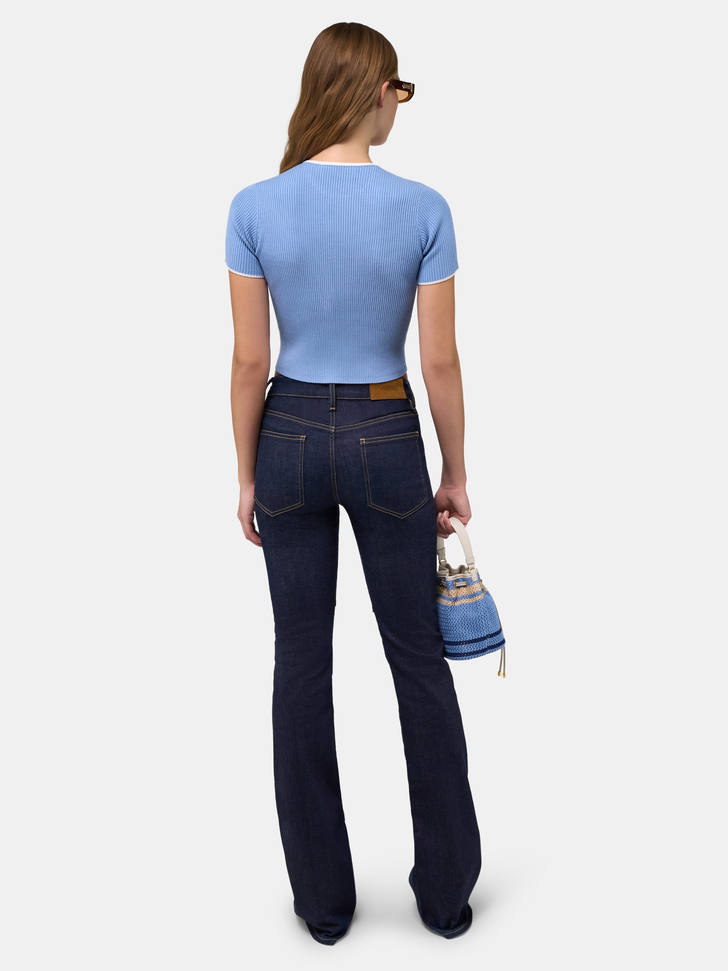 WOMEN - WOMEN'S MA RIB KNIT BABY TEE - Skyline Blue