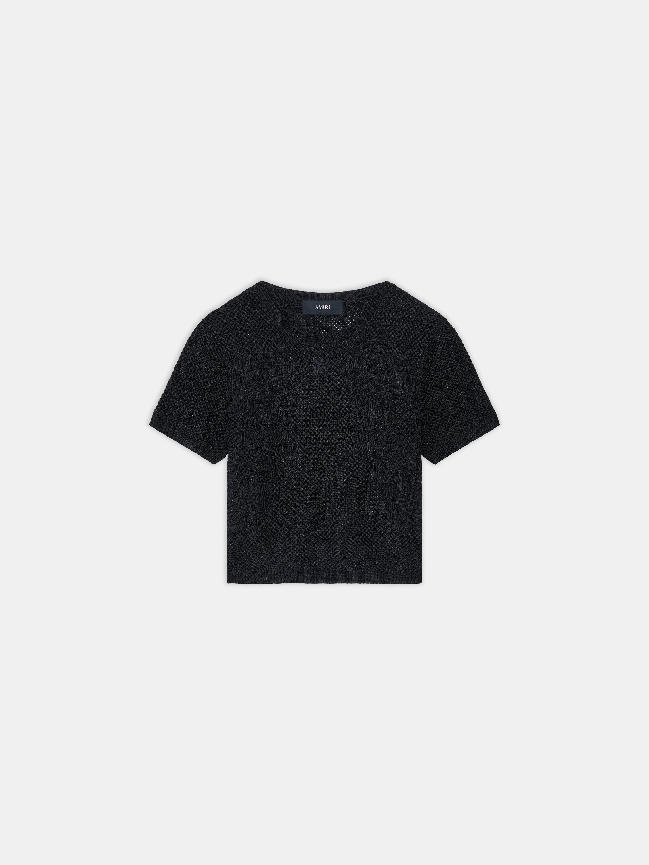 WOMEN - WOMEN'S FLORAL CROCHET TEE - Black