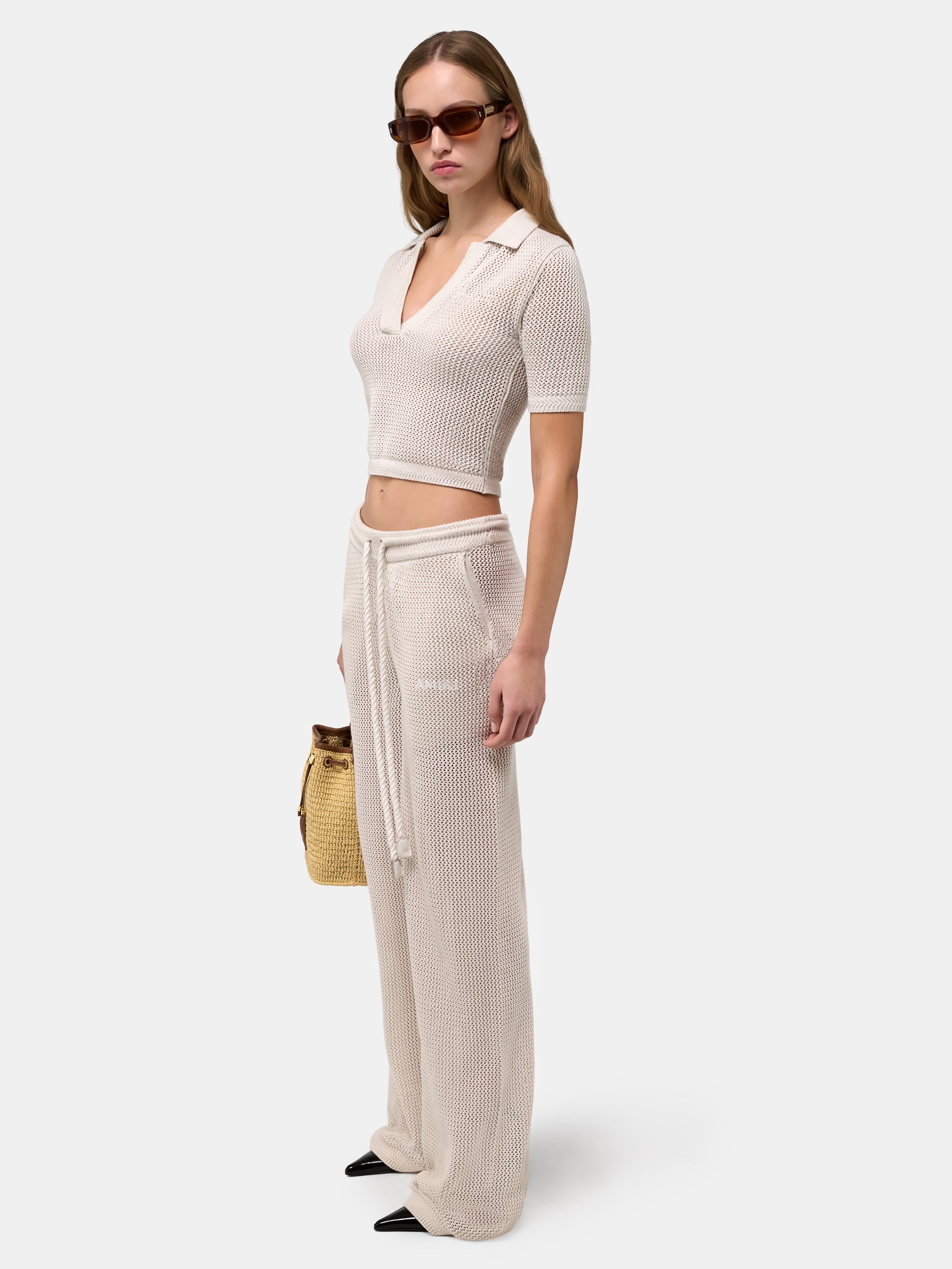 WOMEN - WOMEN'S AMIRI CROCHET MESH PANT - -Alabaster
