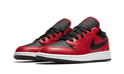 Air Jordan 1 Low GS "Black Pebbled" 553560 605