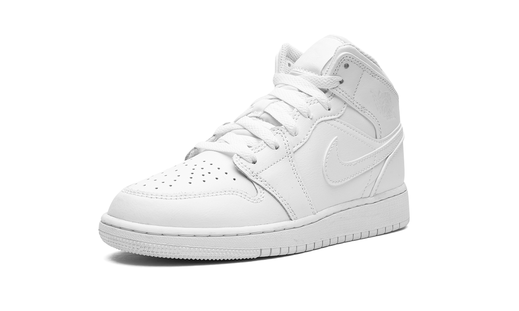 Air Jordan 1 Mid GS "Triple White 2023" 554725 136