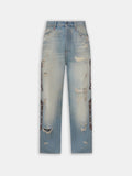 BONES STUDDED BAGGY JEAN - Driftwood Blue