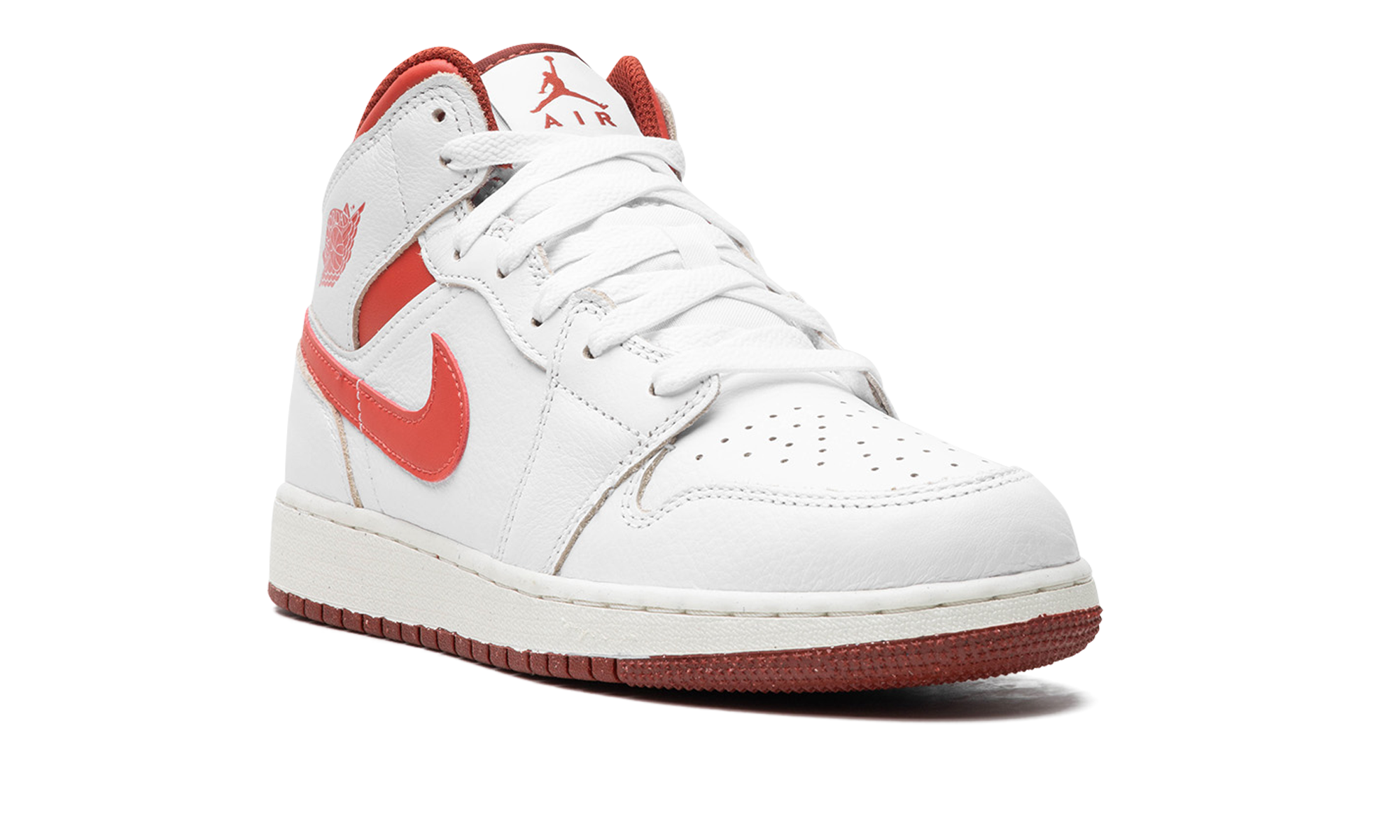 AIR JORDAN 1 MID SE GS "WHITE DUNE RED" FJ3464 160