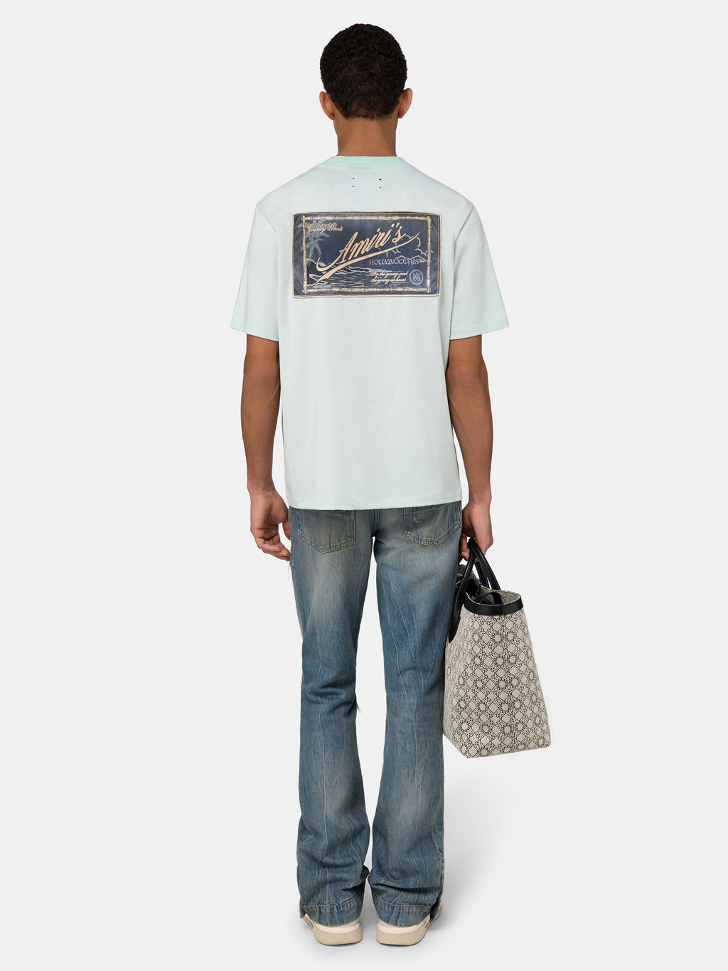 AMIRI QUALITY GOODS LABEL TEE - Powder Teal
