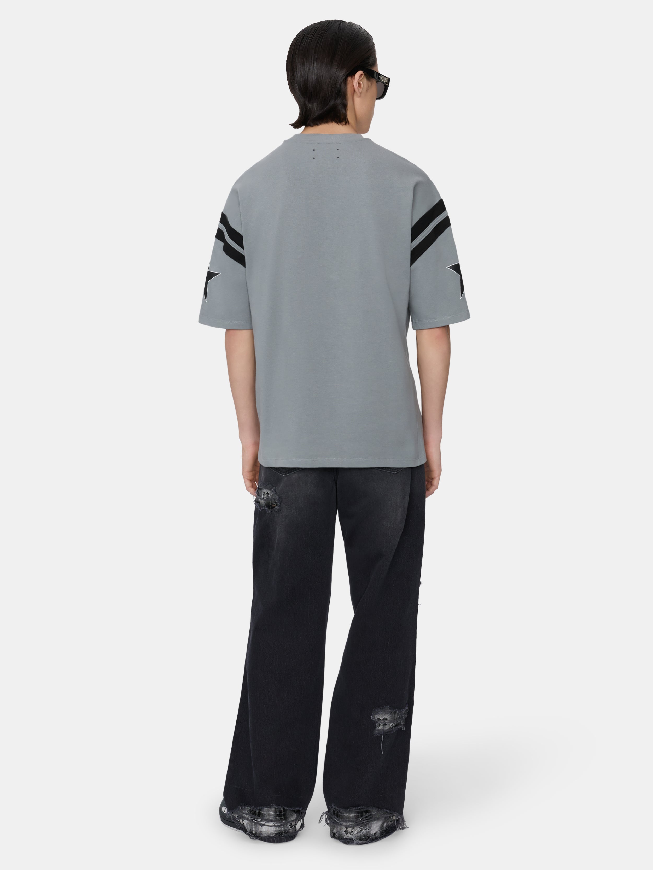 FLANNEL REPAIR BAGGY JEAN - STEEL BLACK