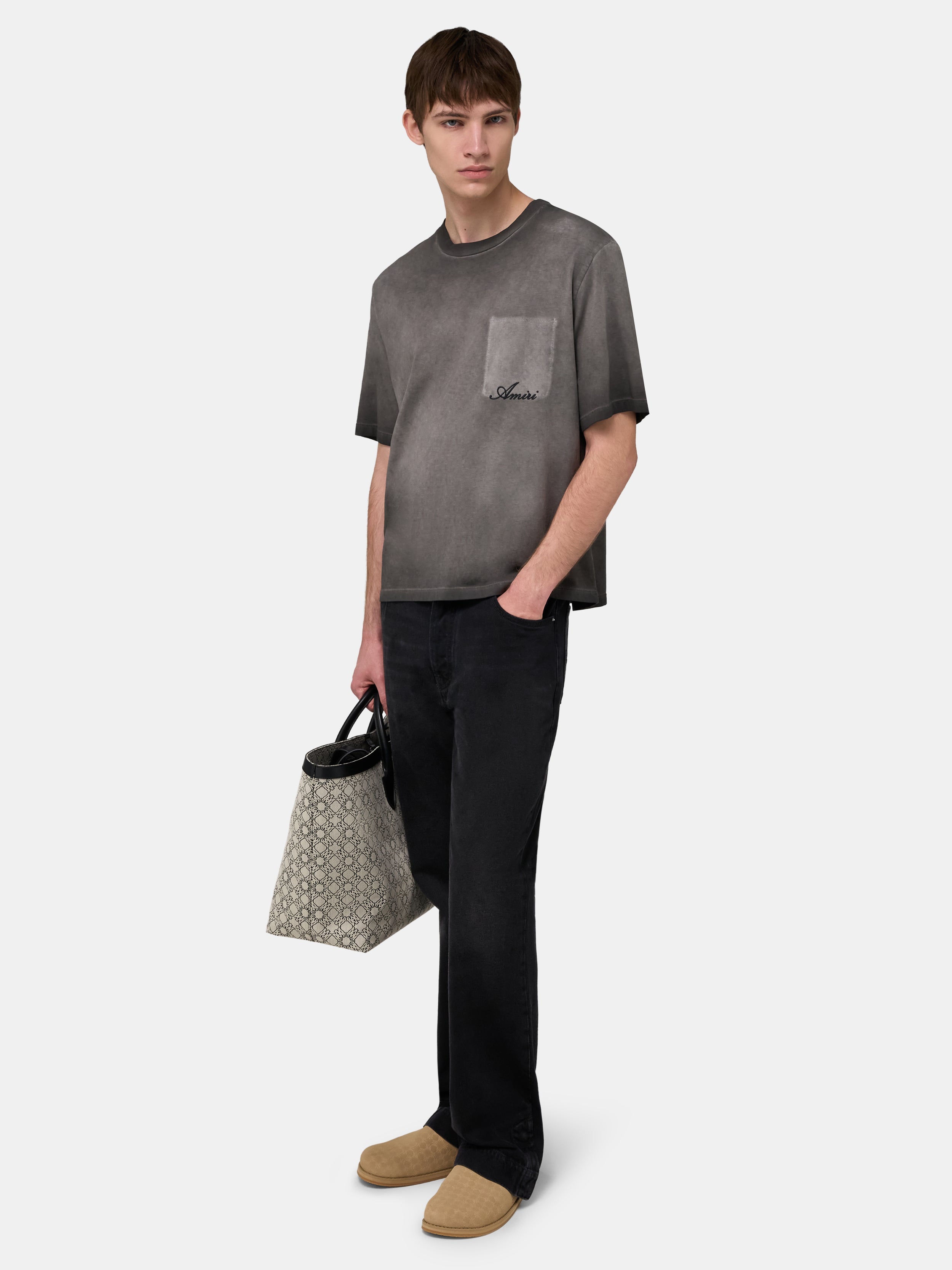 FADED POCKET BOX TEE - Black