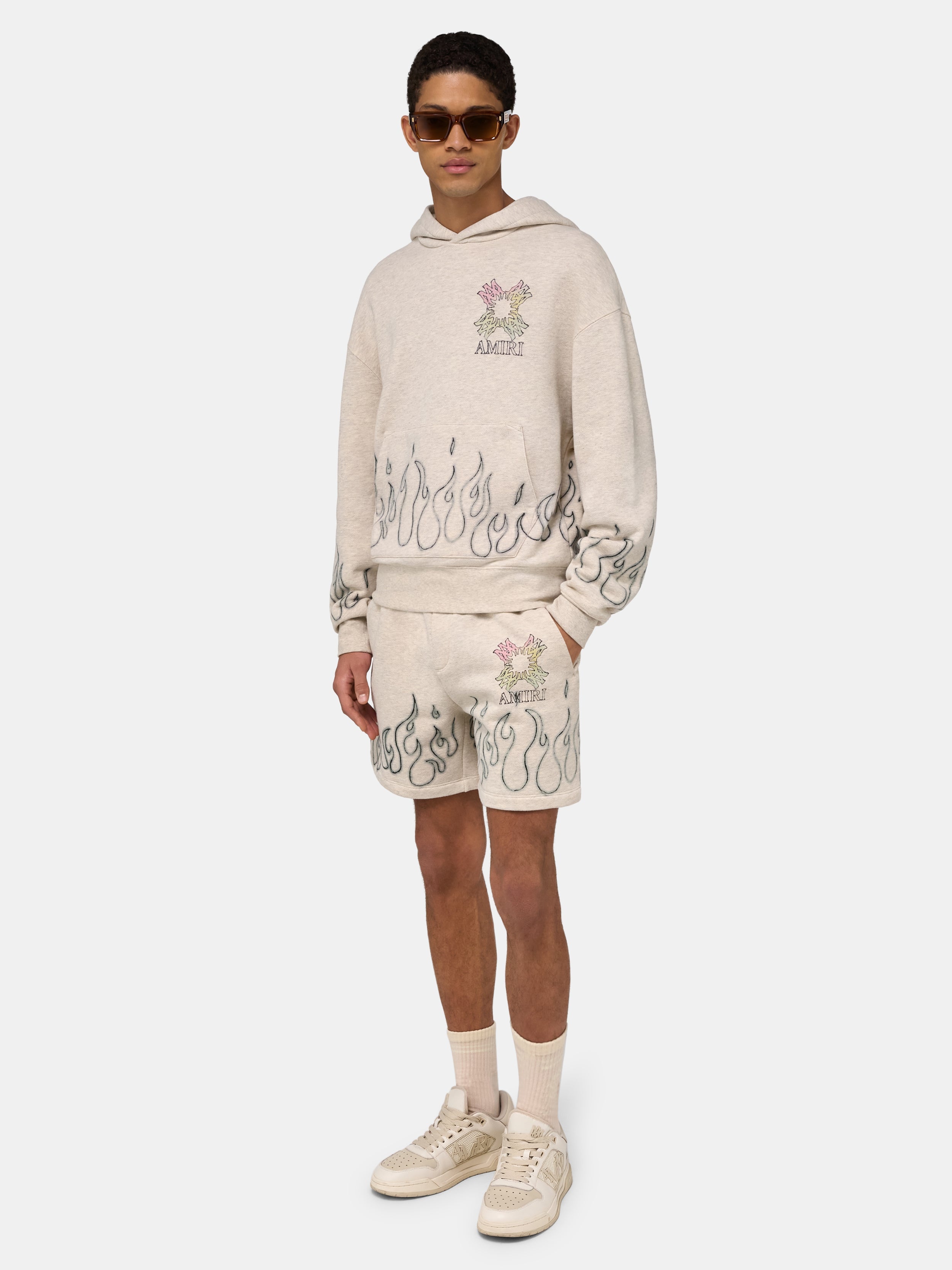 MA QUAD FLAMES OVERSIZED HOODIE - Ivory