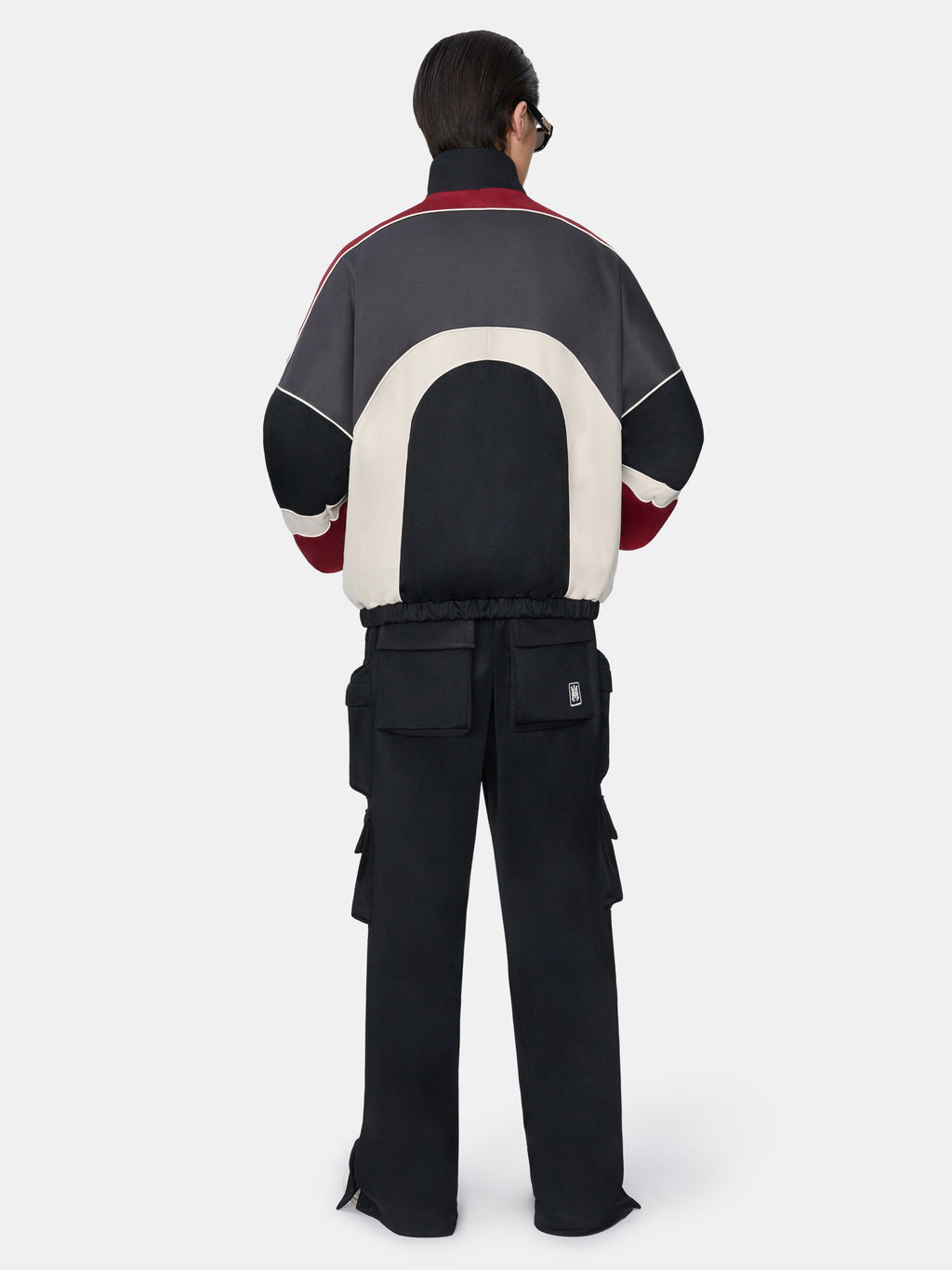 OVERSIZED PANEL TRACK JACKET - Black