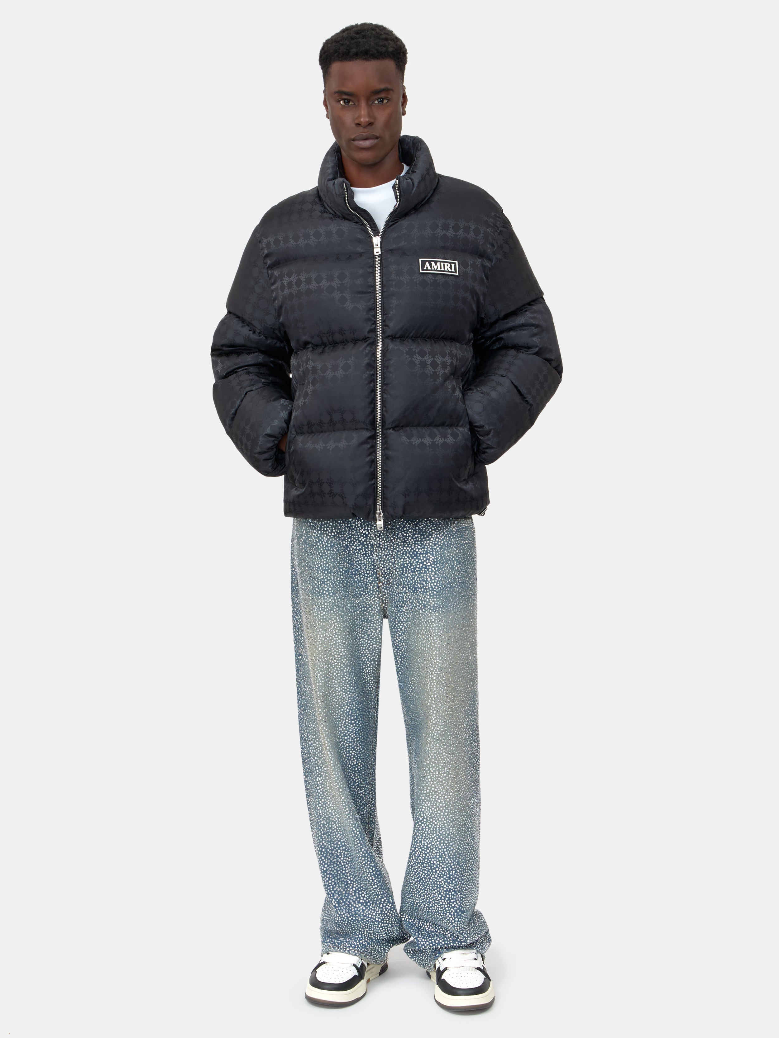 MA QUAD JACQUARD DOWN JACKET - Black