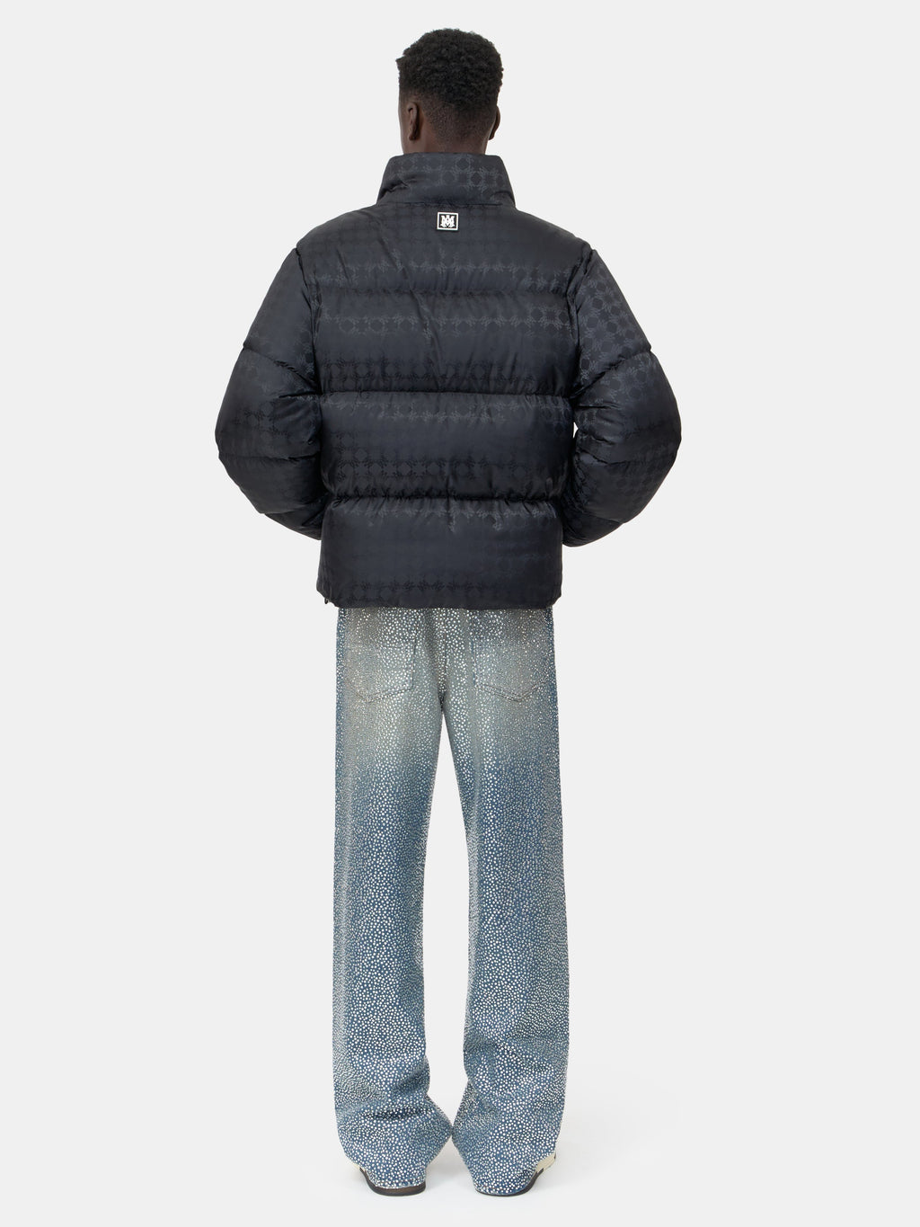MA QUAD JACQUARD DOWN JACKET - Black