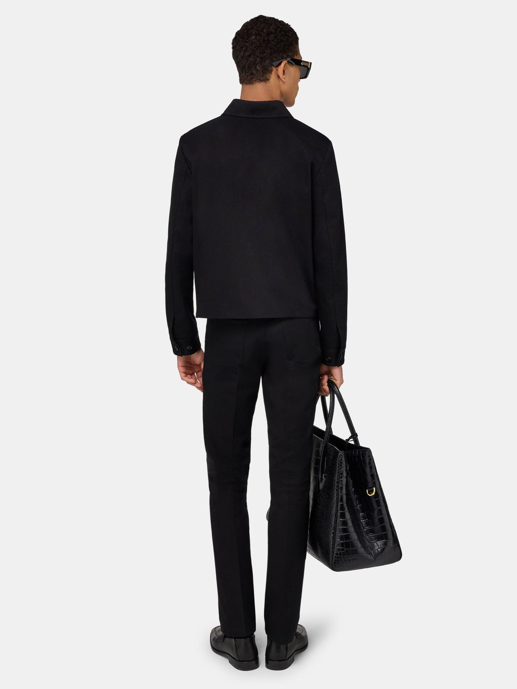 SCRIPT COLLAR SHIRT JACKET - Black