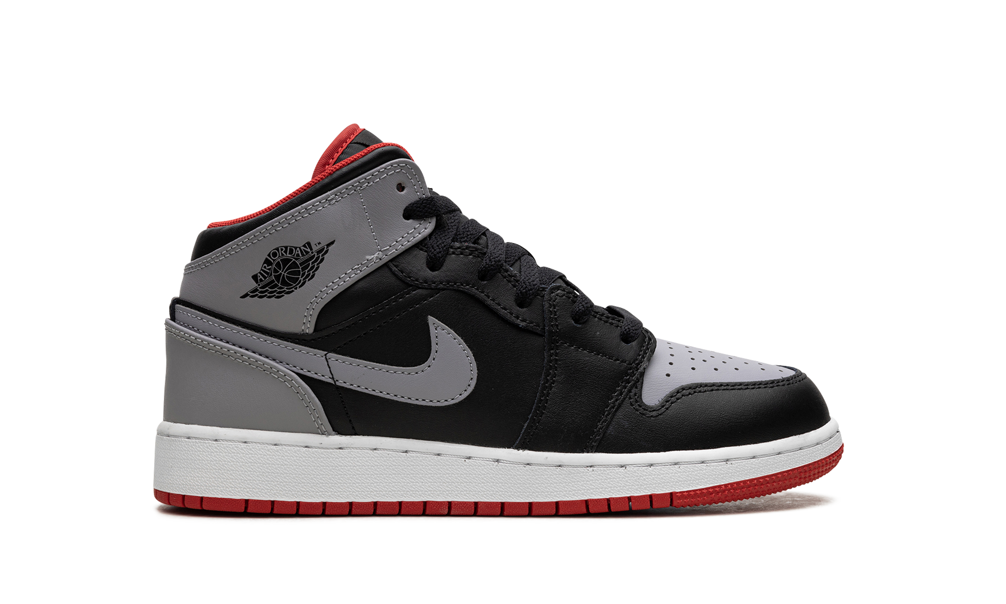 AIR JORDAN 1 MID GS "Black Grey Red" DQ8423 006