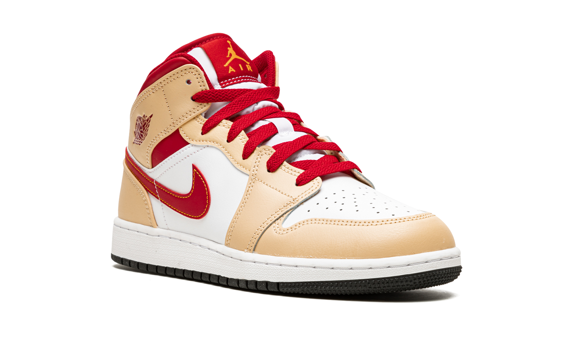 Air Jordan 1 Mid GS "Beige / Red" 554725 201