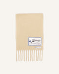 FRINGED WOOL SCARF WITH 22 FAUBOURG LABEL