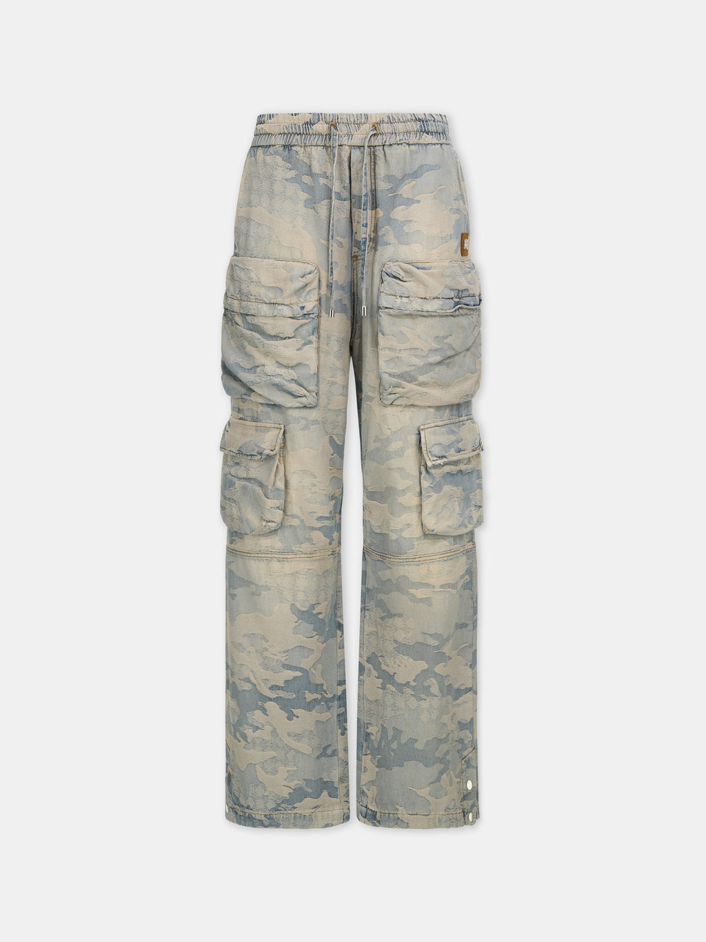 CAMO JACQUARD BAGGY CARGO JEAN - Camo Indigo