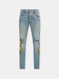 FLAMES EMB SKINNY JEAN - Ash Indigo