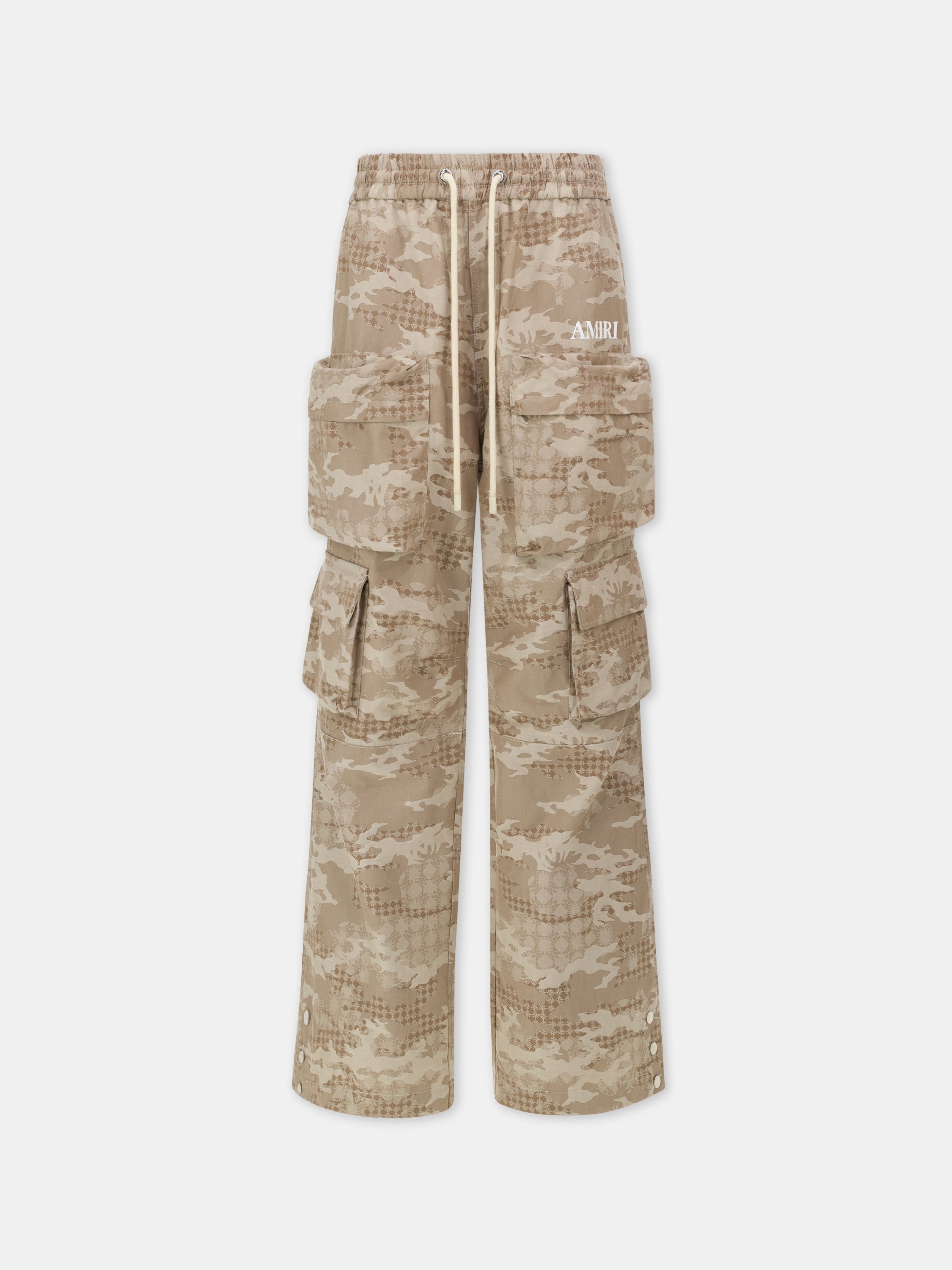 CAMO DRAWSTRING CARGO PANT - Dark Alabaster
