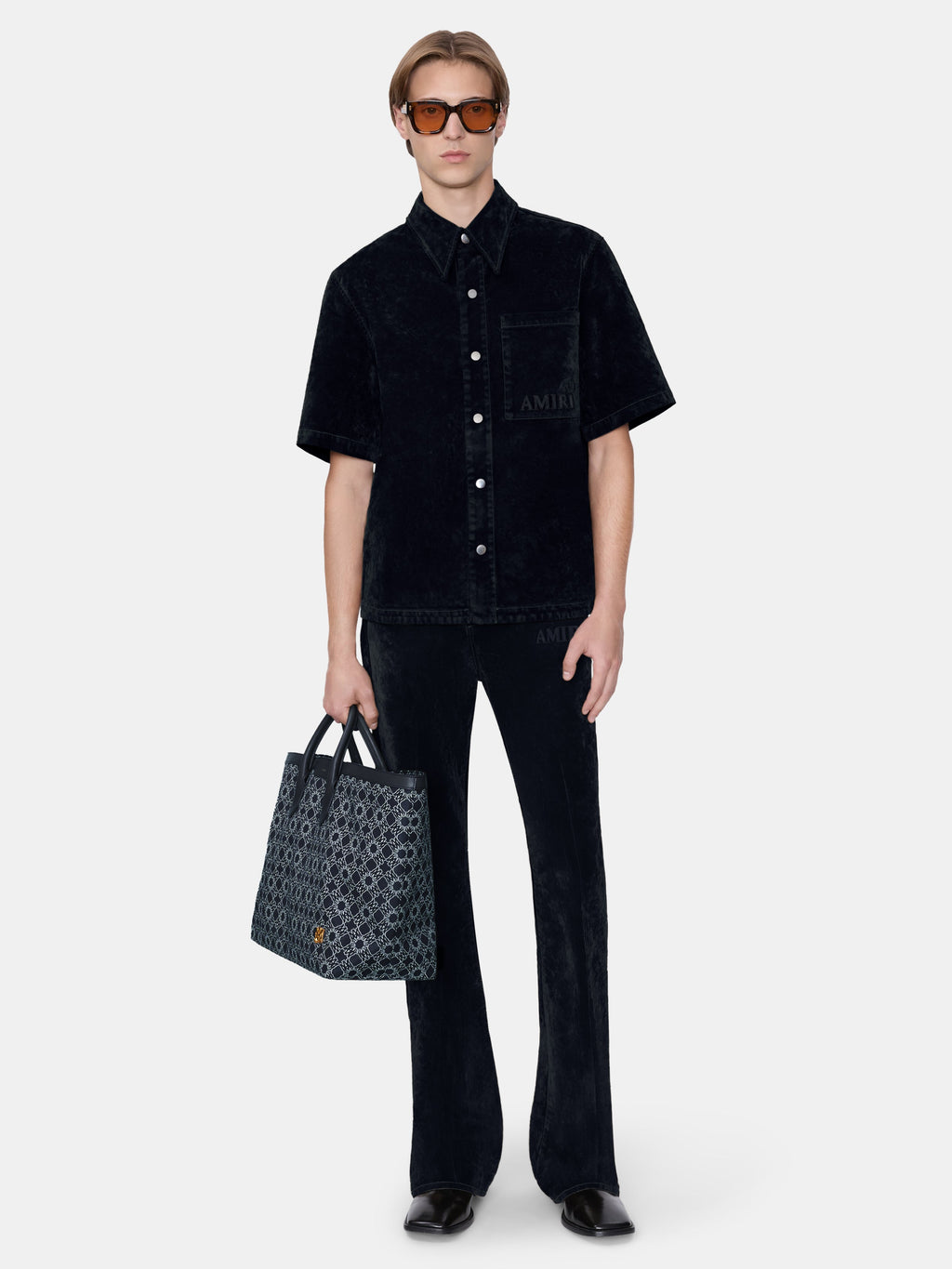 VELVET FLARE JEAN - BLACK