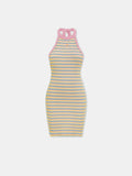 WOMEN - WOMEN'S MA STRIPED HALTER MINI DRESS - Multi