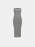 WOMEN - WOMEN'S MA STRIPED MAXI DRESS - White