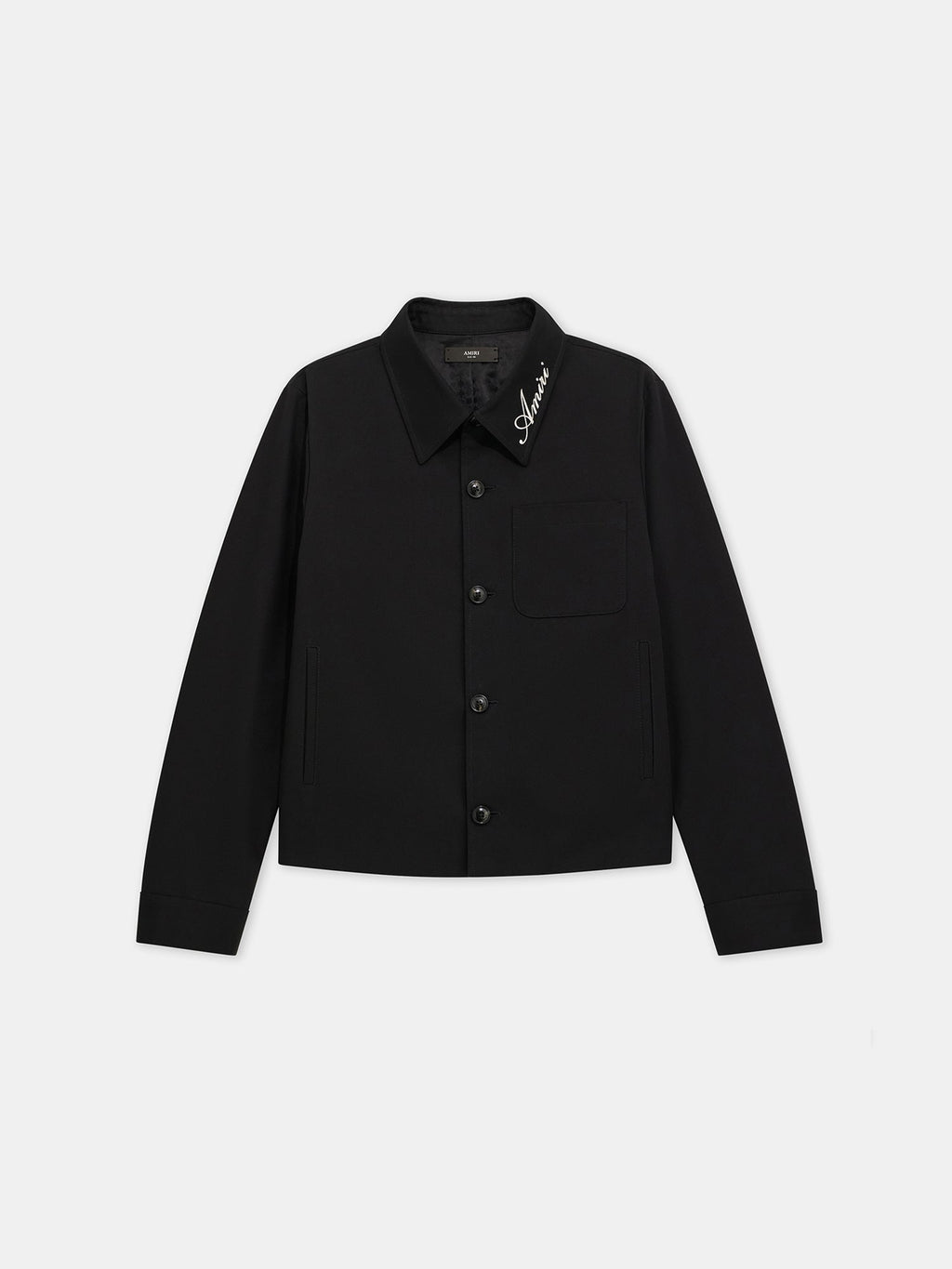 SCRIPT COLLAR SHIRT JACKET - Black