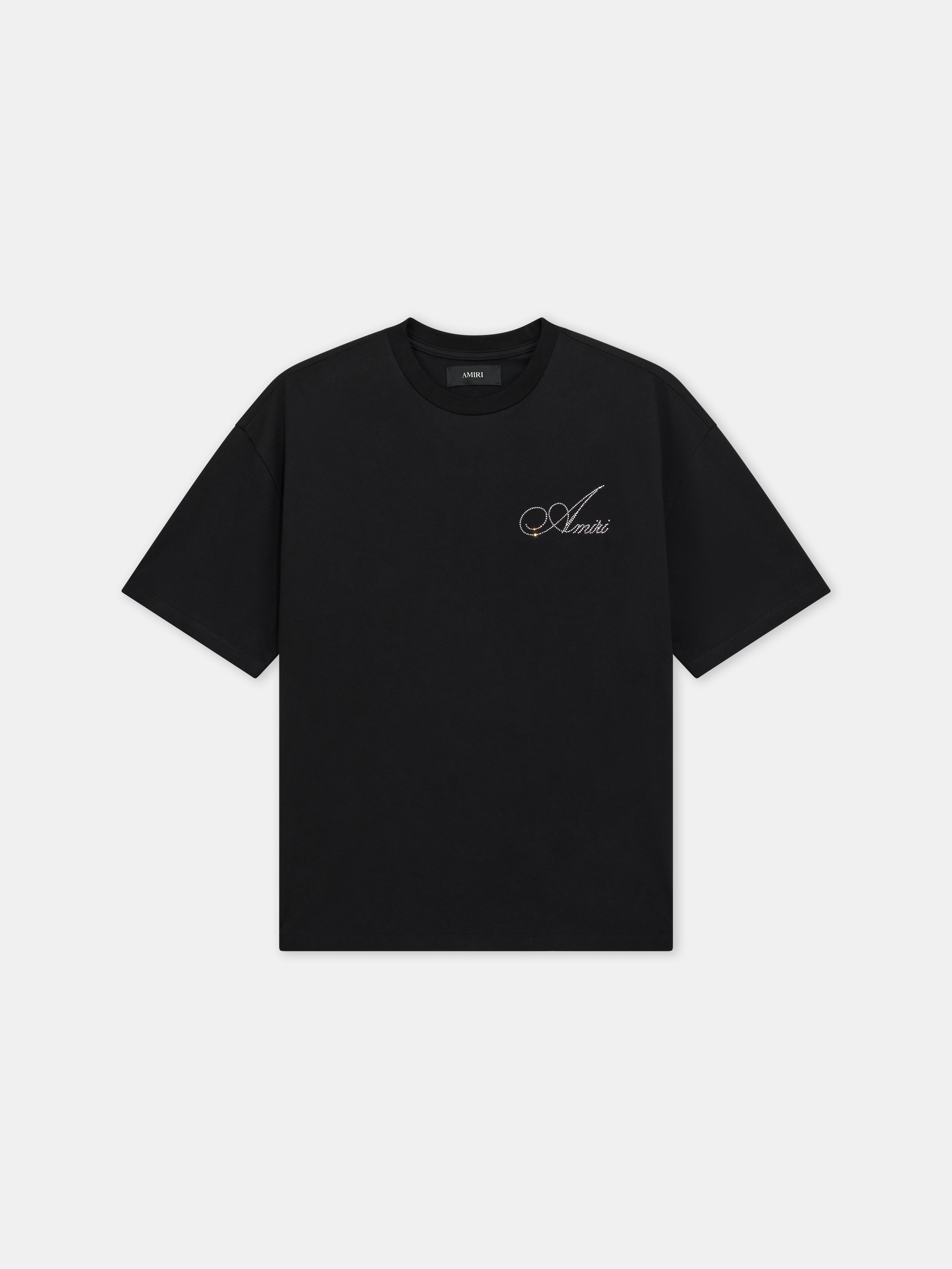 CRYSTAL AMIRI SCRIPT OVERSIZED TEE - Black