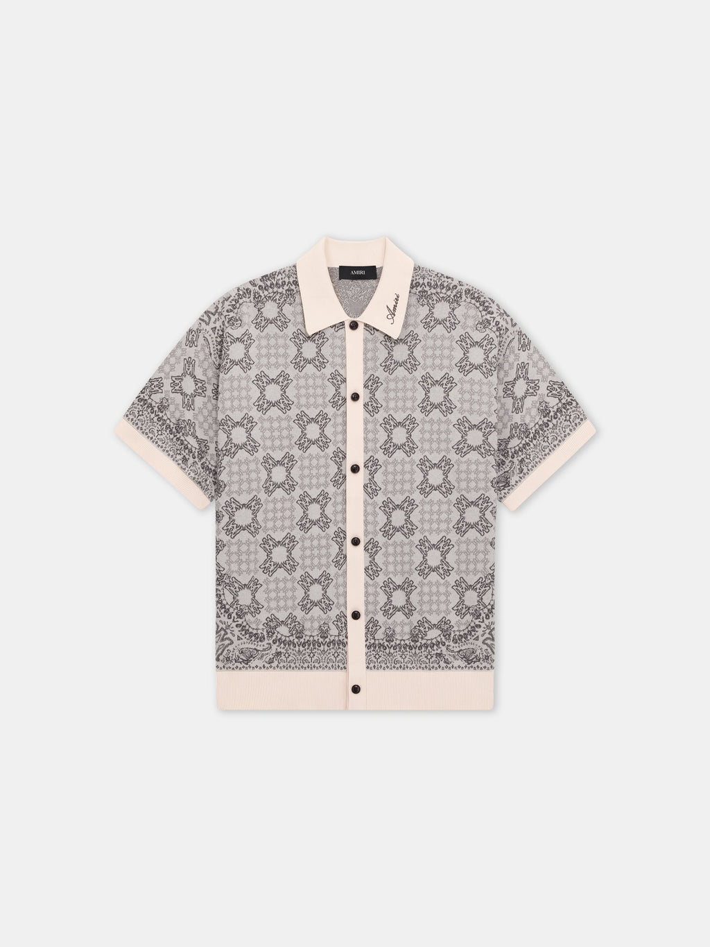 MA QUAD CHECK MESH KNIT SHIRT - Alabaster