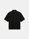 SCRIPT LINEN GD PKT SS SHIRT - Black