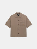 AMIRI PATCH CADY SHORT SLEEVE POCKET SHIRT - Dark Sand