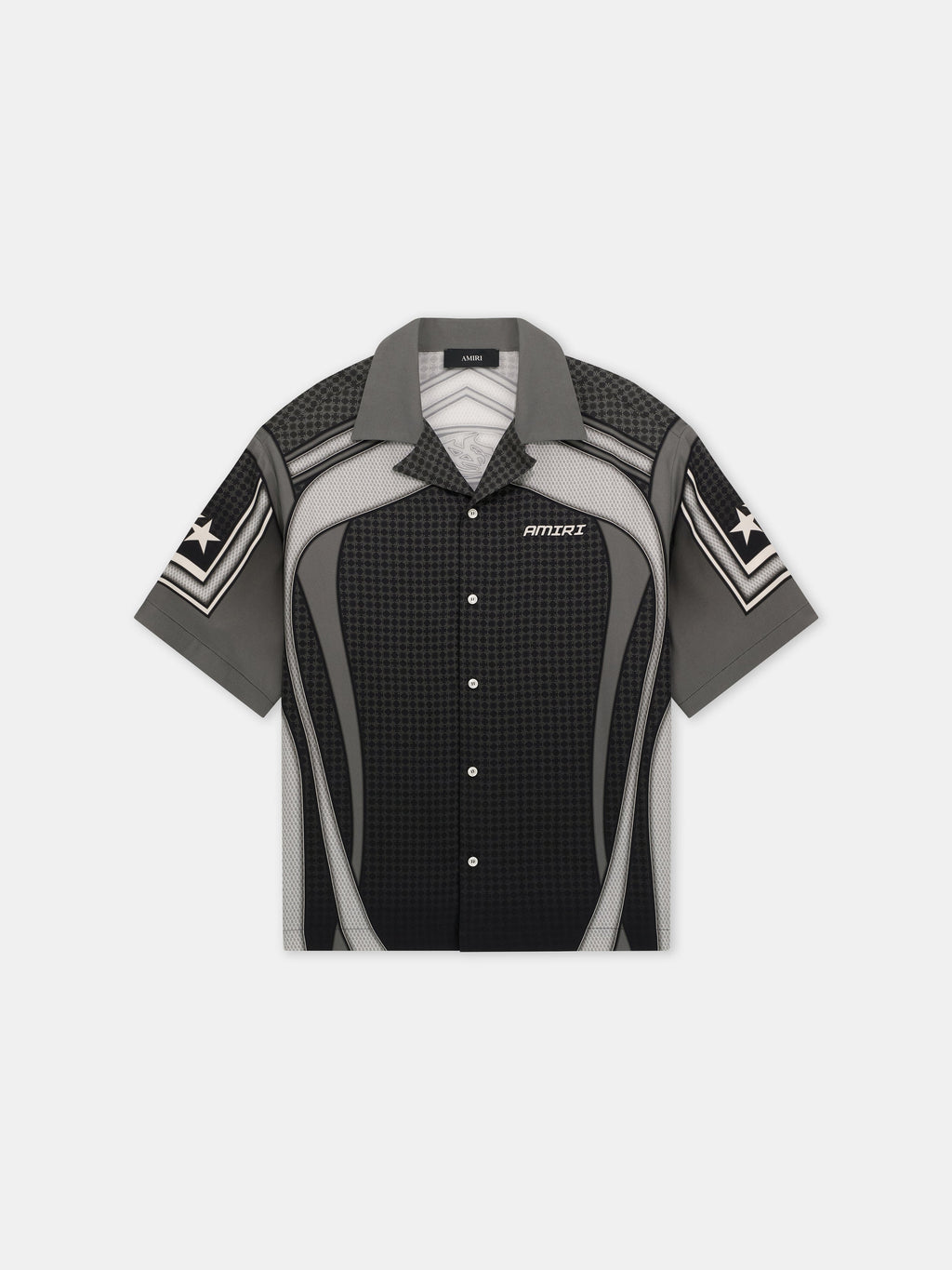 SPORT PANEL OVERSIZED CAMP SHIRT - Black