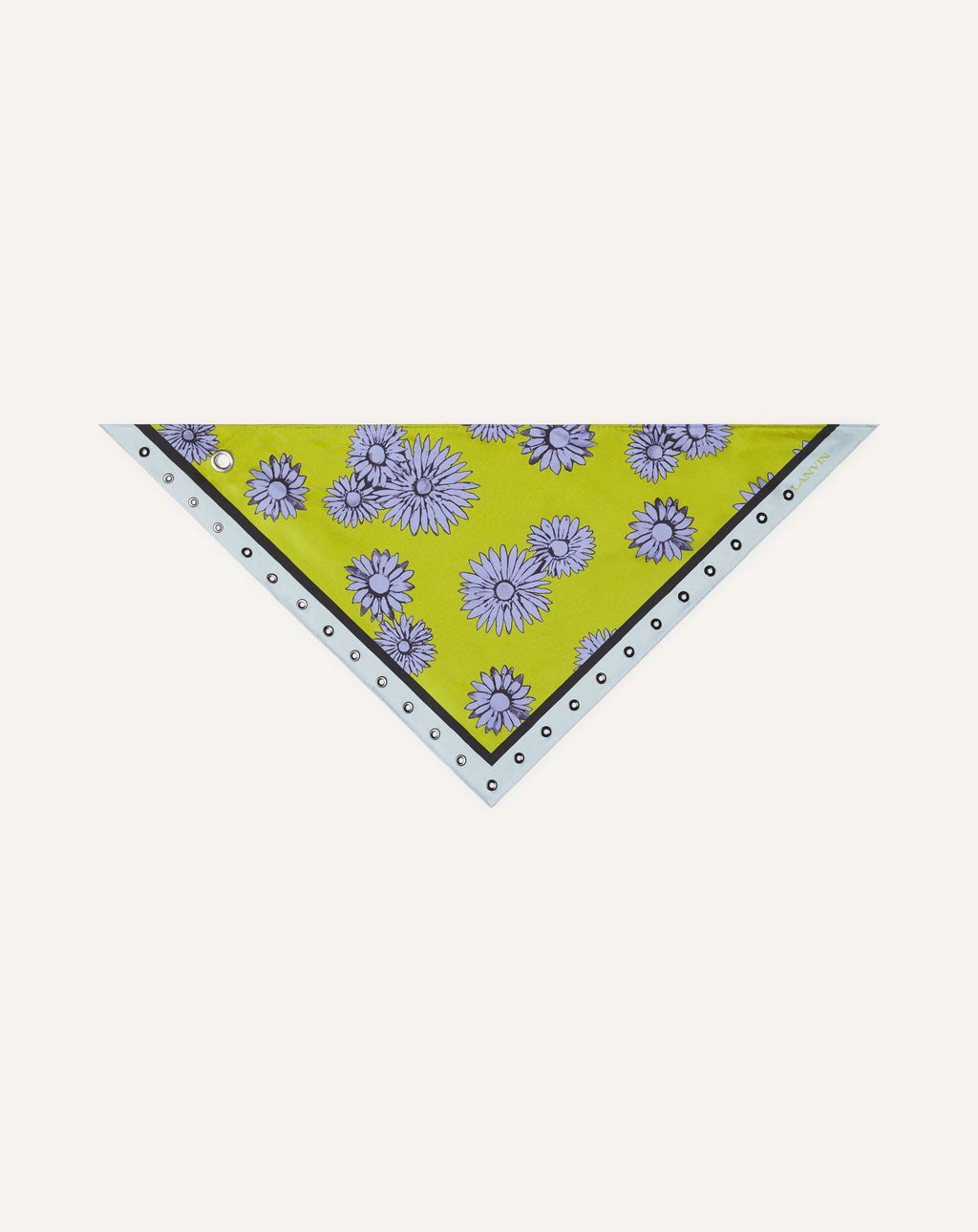 TRIANGLE SILK SCARF WITH MARGUERITE MOTIFS