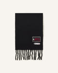 FRINGED WOOL SCARF WITH 22 FAUBOURG LABEL