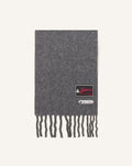 FRINGED WOOL SCARF WITH 22 FAUBOURG LABEL