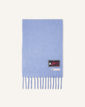 FRINGED WOOL SCARF WITH 22 FAUBOURG LABEL