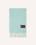 FRINGED WOOL SCARF WITH 22 FAUBOURG LABEL