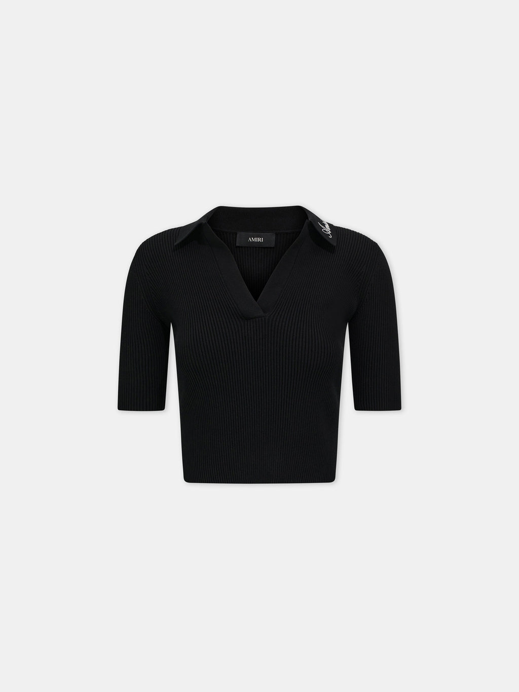 WOMEN - WOMEN'S SCRIPT RIB KNIT SS POLO - Black