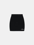 WOMEN - WOMEN'S SCRIPT RIB KNIT MINI SKIRT - Black