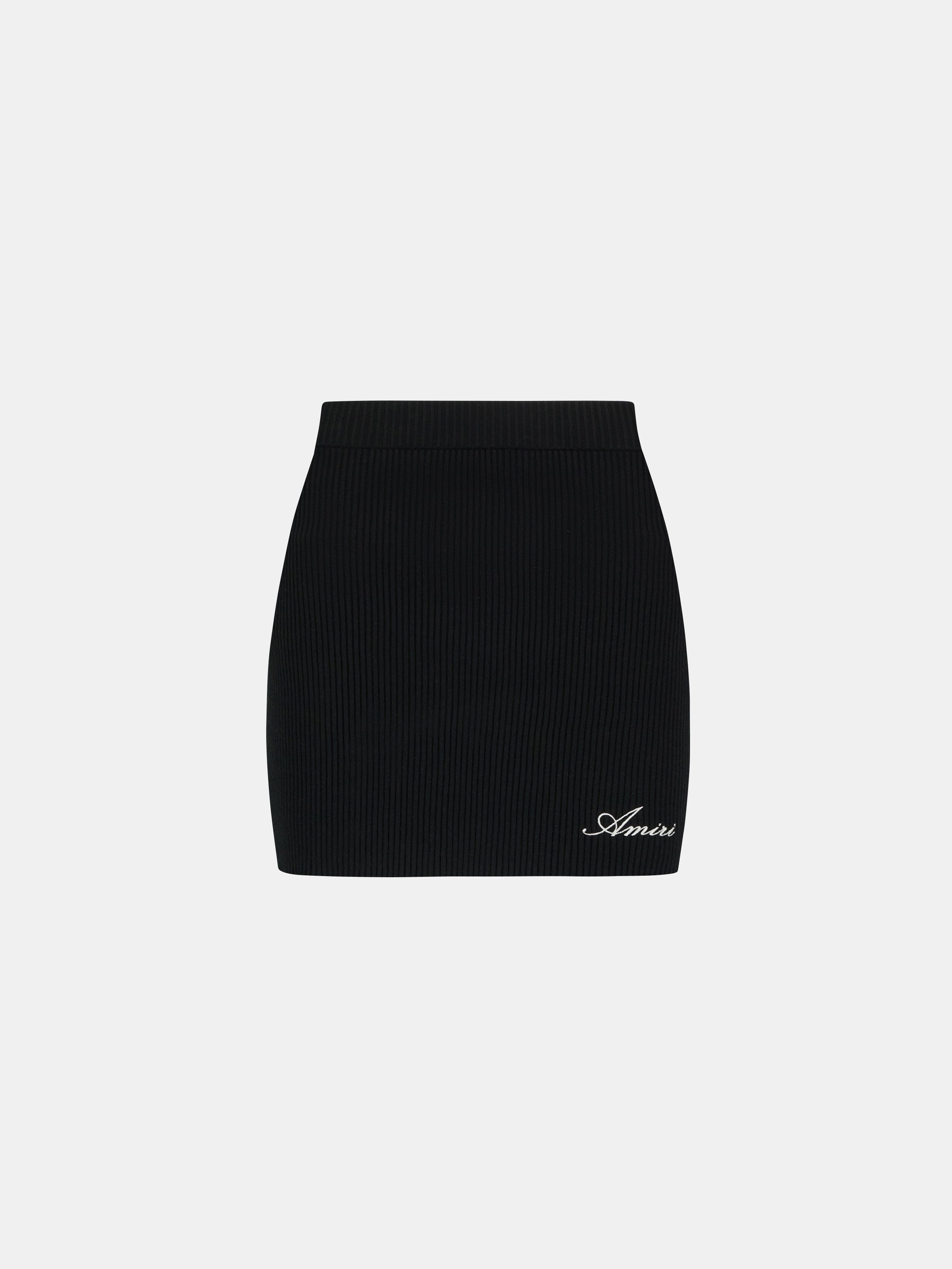 WOMEN - WOMEN'S SCRIPT RIB KNIT MINI SKIRT - Black