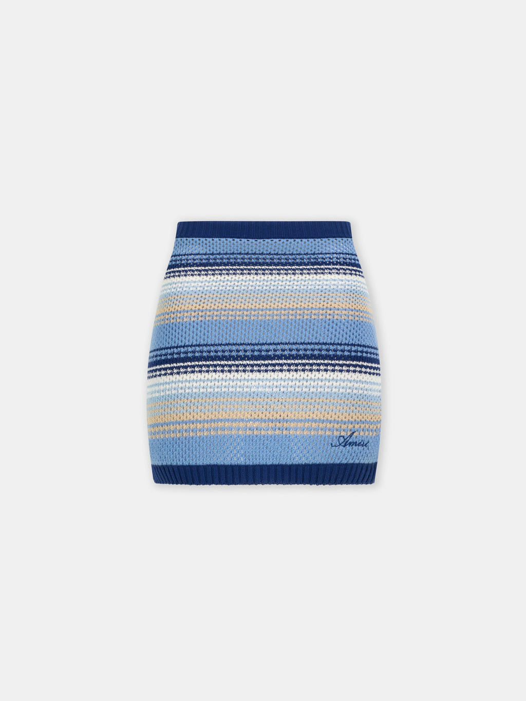 WOMEN - WOMEN'S SCRIPT STRIPE KNIT MINI SKIRT - Blue