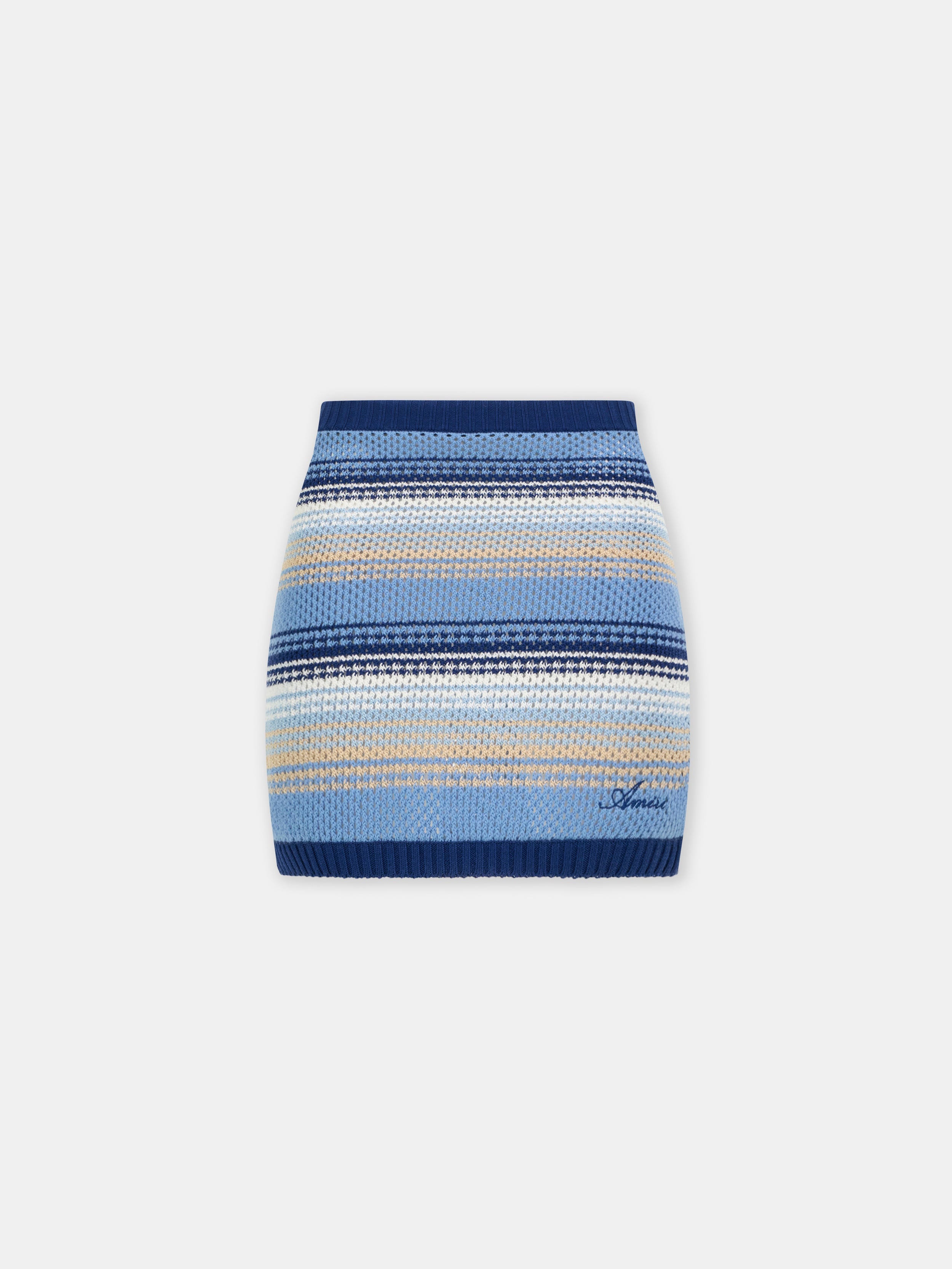WOMEN - WOMEN'S SCRIPT STRIPE KNIT MINI SKIRT - Blue