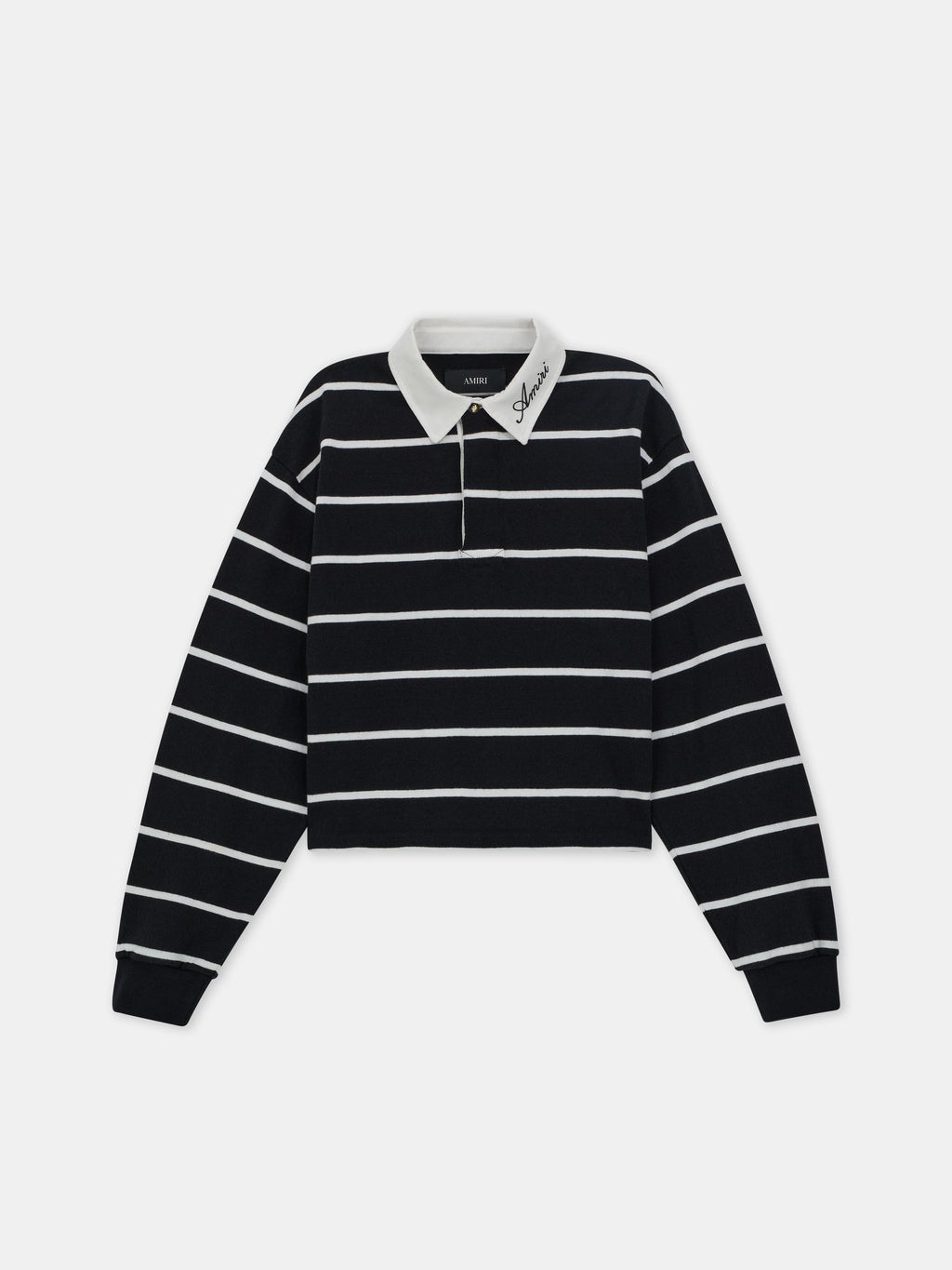 WOMEN - WOMEN'S STRIPED LONG SLEEVE POLO - Black