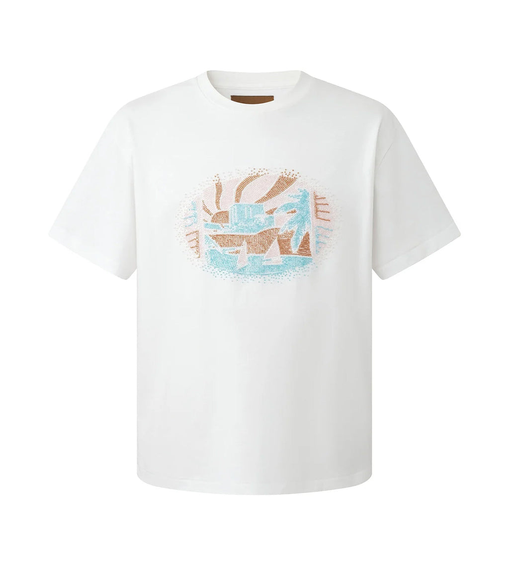 Birth of Royal Child Beaded Nile River Tee White