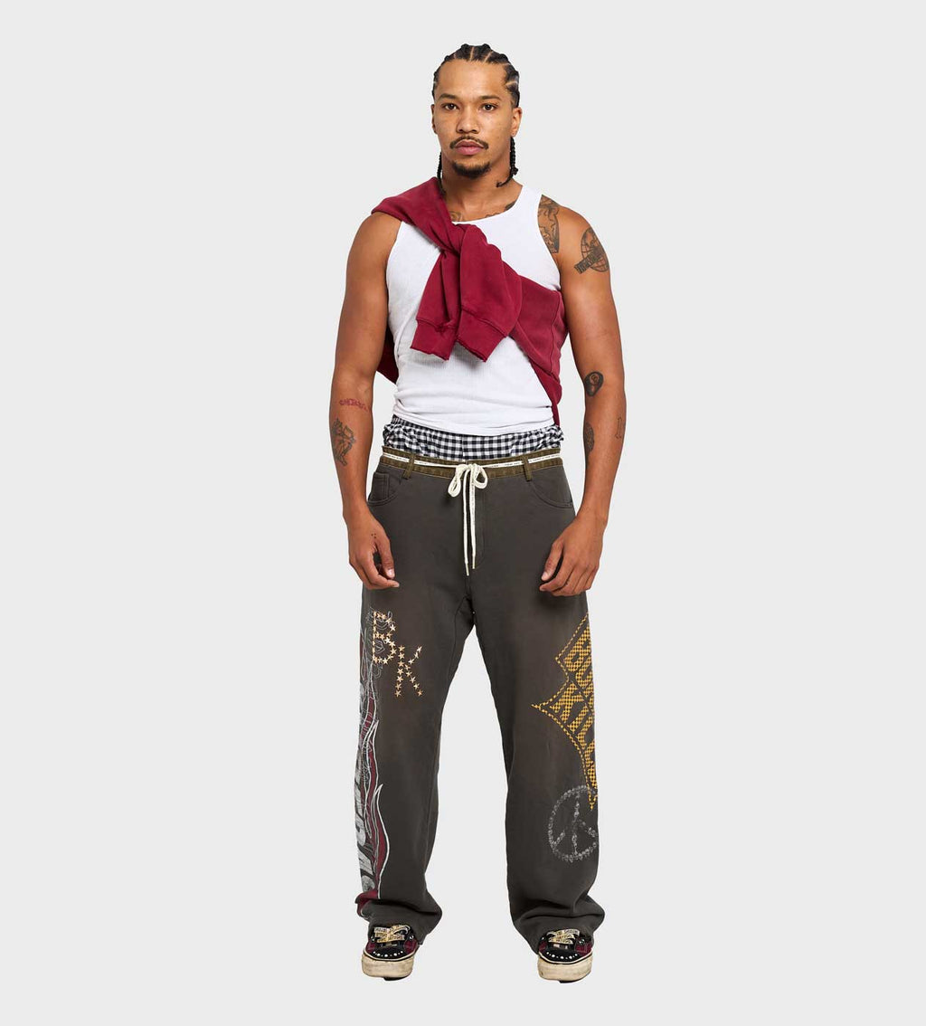 Boredom Kills Denim Sweatpants Grey