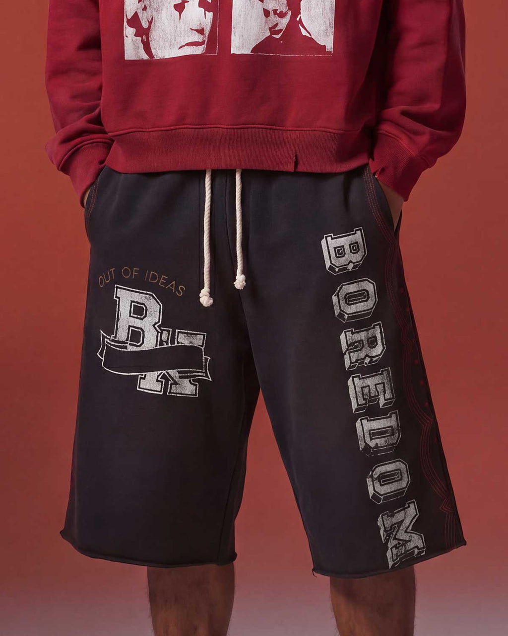 Boredom Kills Collegiate Sweatshorts Vintage Black