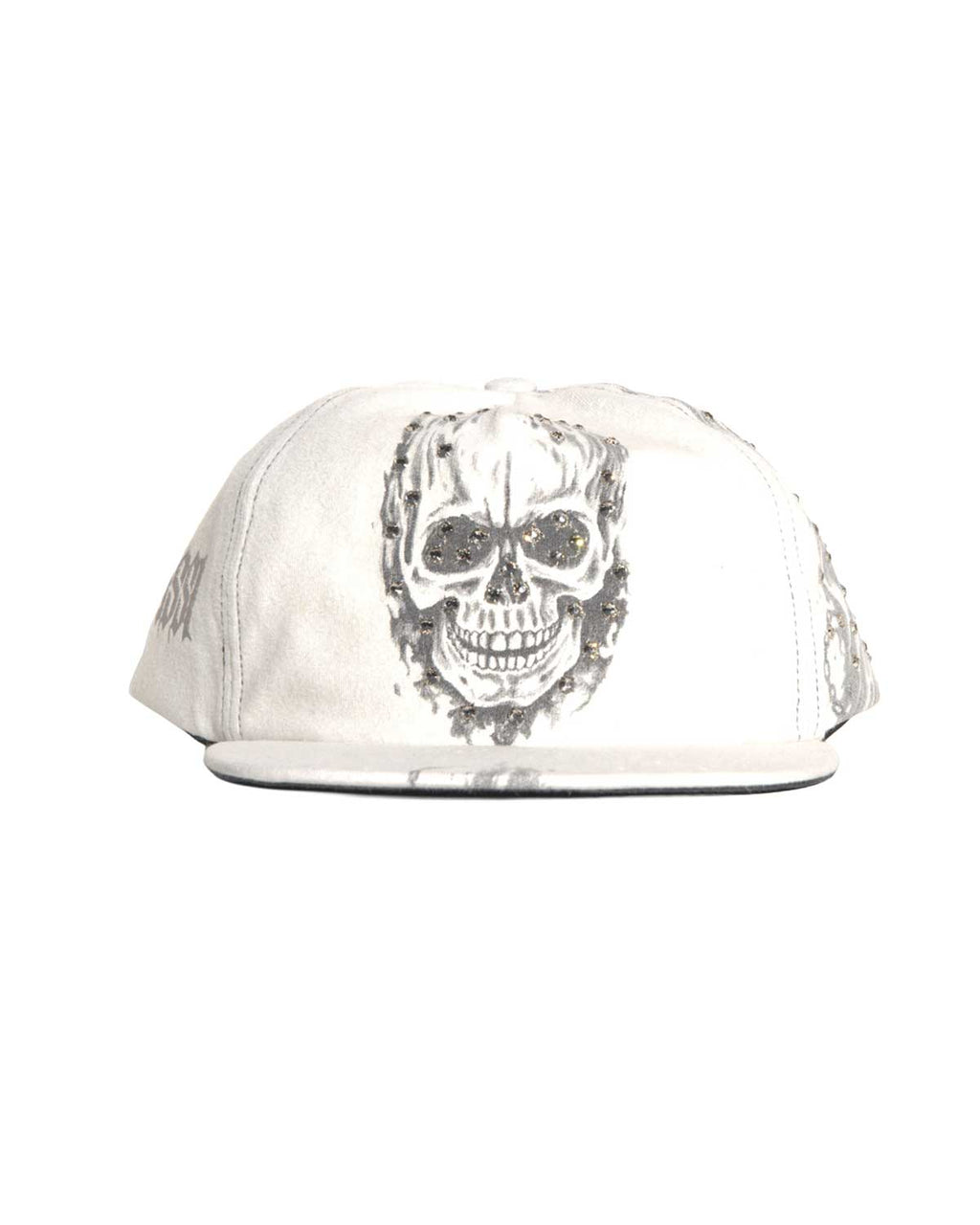 Bossi Vintage Rhinestone Snapback Hat White
