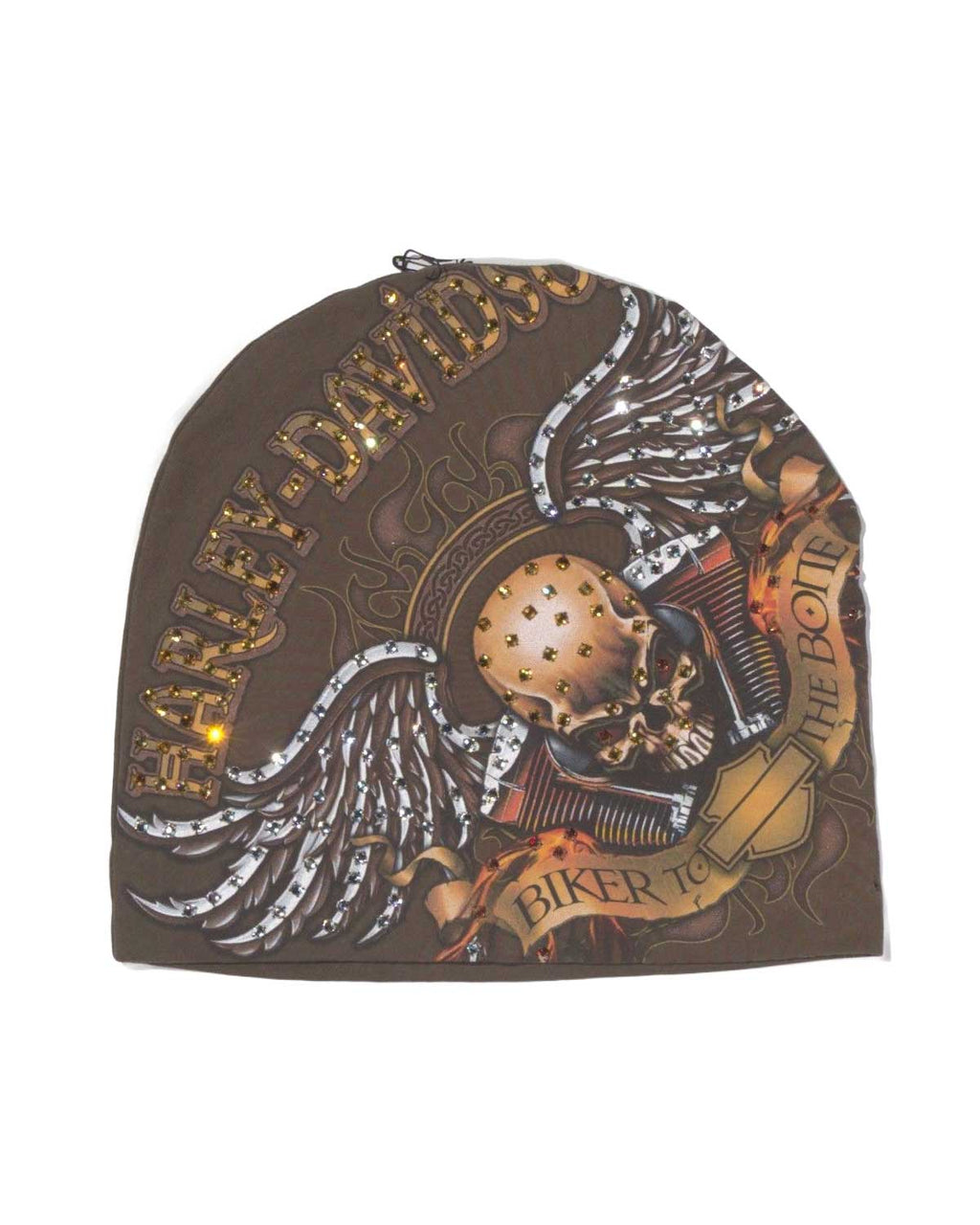 Bossi Vintage Rhinestone Beanie Brown