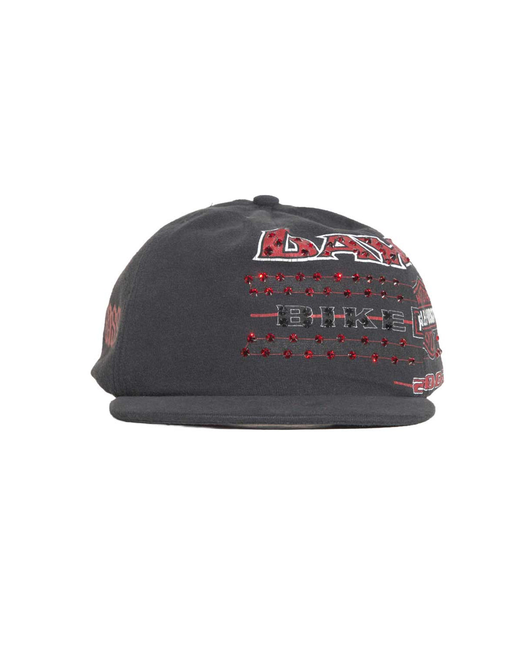 Bossi Vintage Rhinestone Snapback Hat Black/Red